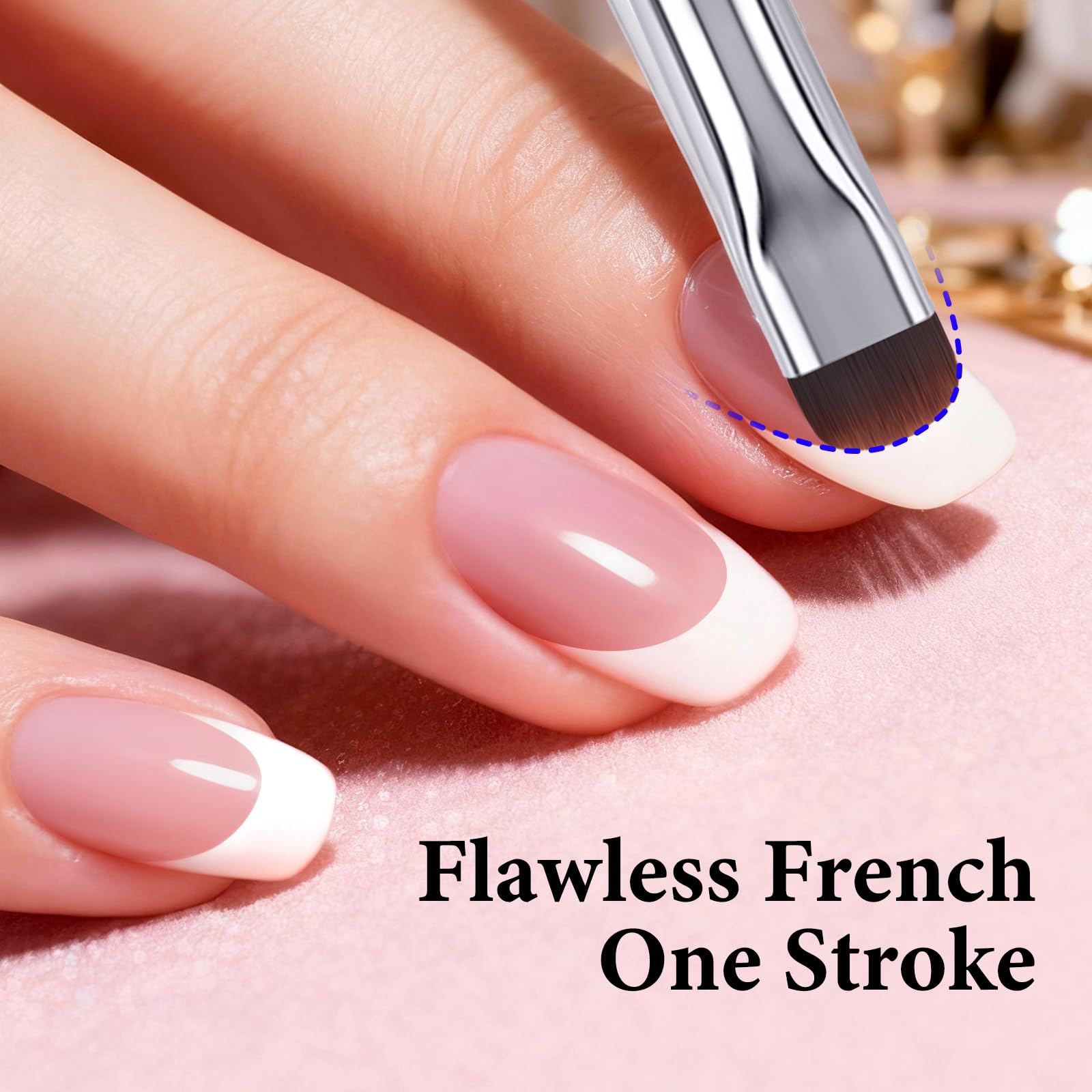 Lucoffeoi builder gel nail artist brush for precise shaping.