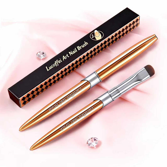 Lucoffeoi nail cleanup angled brush for clean lines during gel applications.
