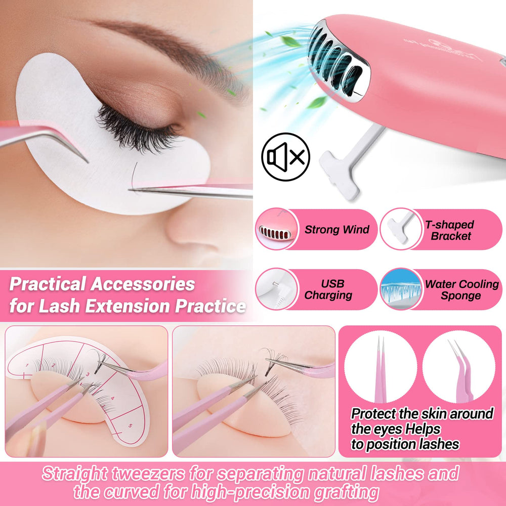 Lucomb lash extension glue provides quick dry time for practice.