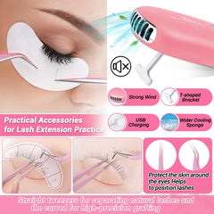 Lucomb lash extension glue provides quick dry time for practice.