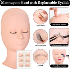 Lucomb kit removable eyelids simulate different eye shapes for realistic practice