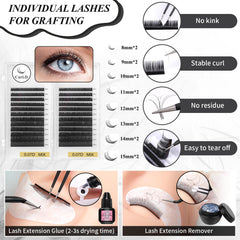 Lucomb glue and remover pack for safe, controlled eyelash extension practice.