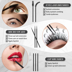 Lucomb lash brush, tweezers, and tape support clean, efficient training sessions.