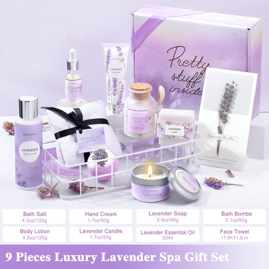 Lucotiya 10-piece spa set with bath salts and hand cream for pampering