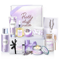 Lucotiya lavender bath gift set in an elegant gift box for gifting