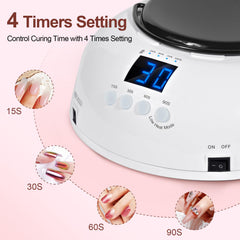Ludysic cordless nail lamp with 15600 mAh battery for long runtime on the go.