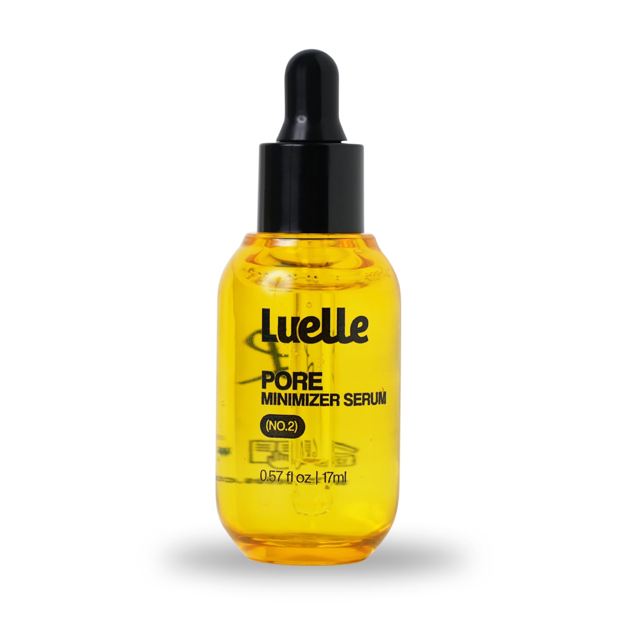 Luelle Pore Minimizer bottle front view highlights sleek packaging for refined pores