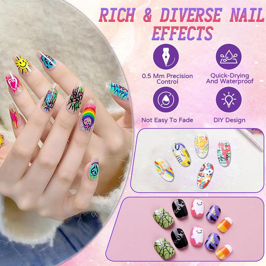 Luhaka color palette shows vibrant markers for creative nail designs.