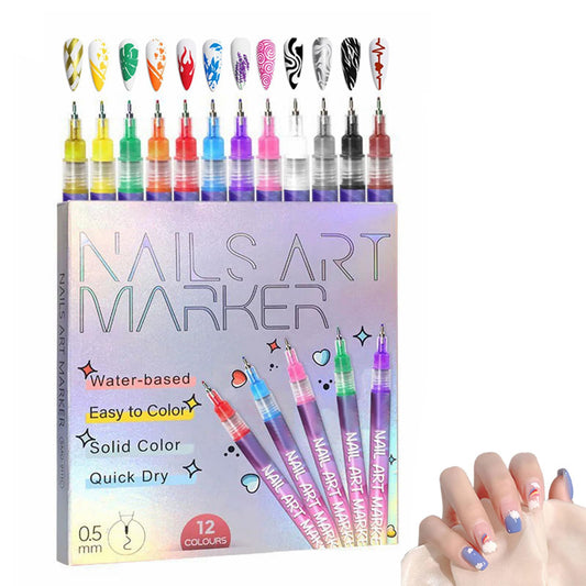 Luhaka packaging for the 12-color nail art marker set, premium DIY kit.