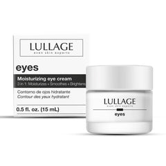 LULLAGE Eye Cream tube close-up showing a silky, fast-absorbing formula for refreshed under-eye skin.