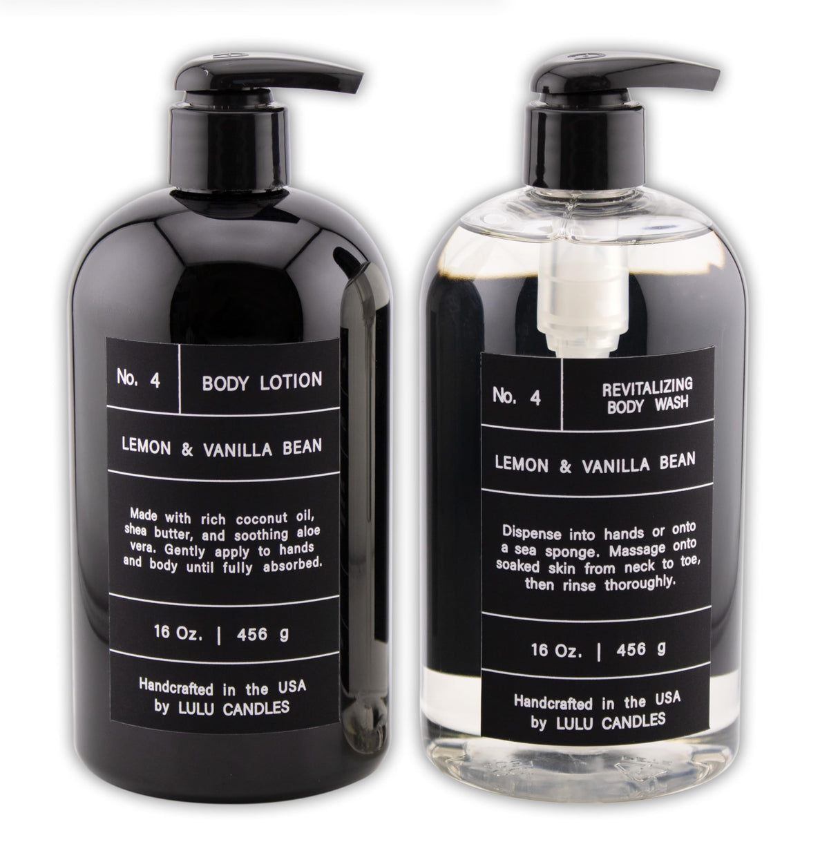 Lulu Candles Lemon & Vanilla Bean body wash with vitamin-enriched formula for refreshing cleanse