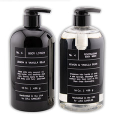 Lulu Candles Lemon & Vanilla Bean body wash with vitamin-enriched formula for refreshing cleanse