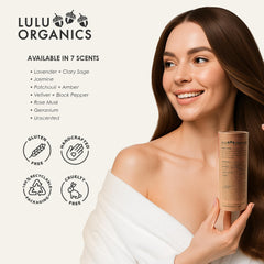 Lulu Organics travel-size 4oz bottle ready for on-the-go refreshment.