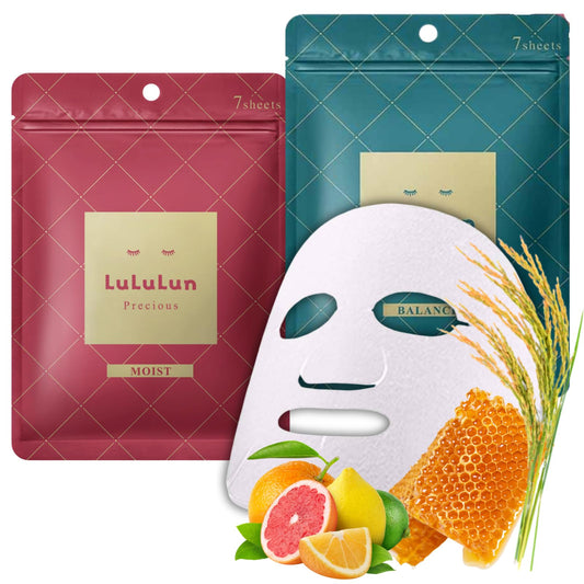 Lululun 14-sheet mask packaging highlights premium design for daily skincare.