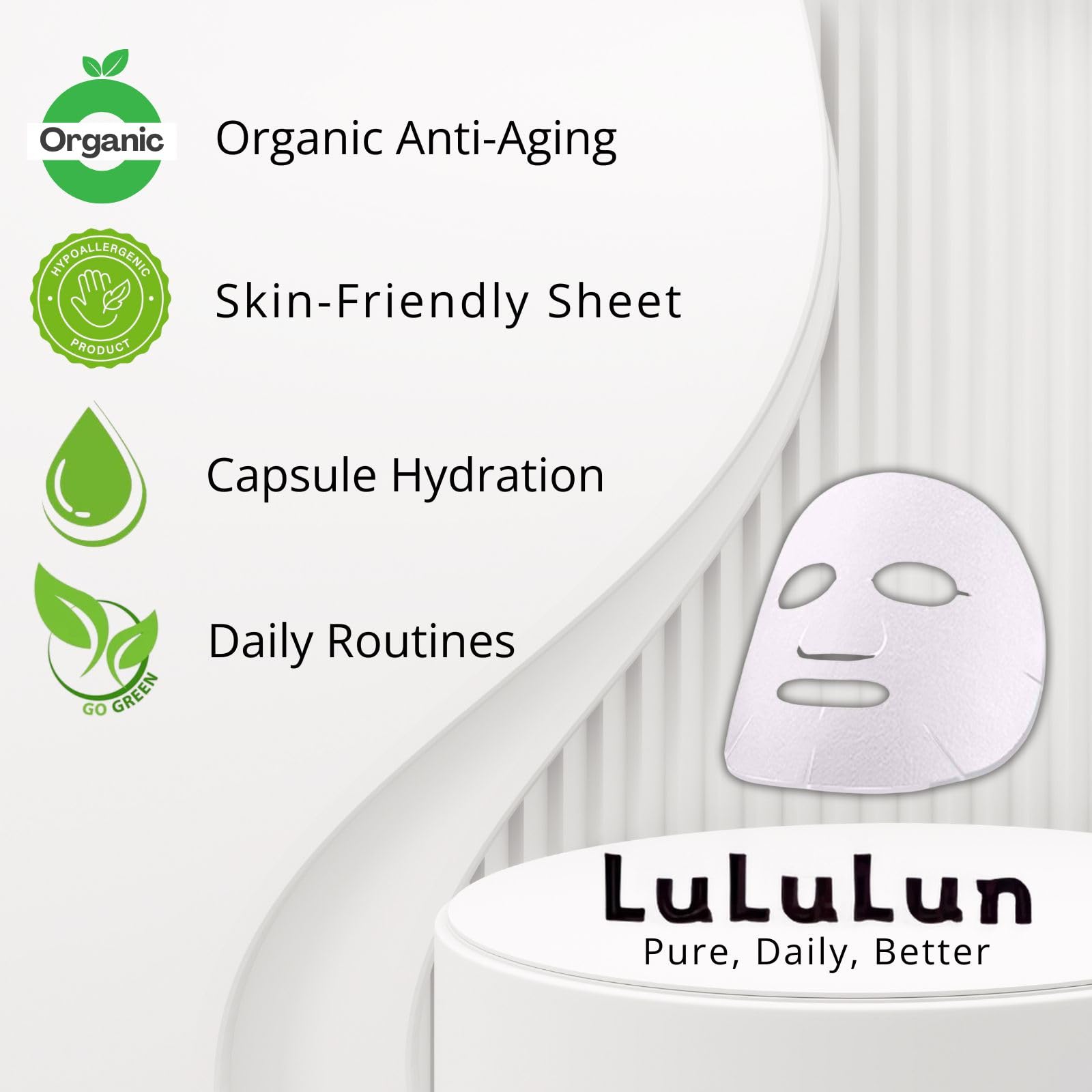 Lululun Precious Duo early aging science helps refine texture and tone.
