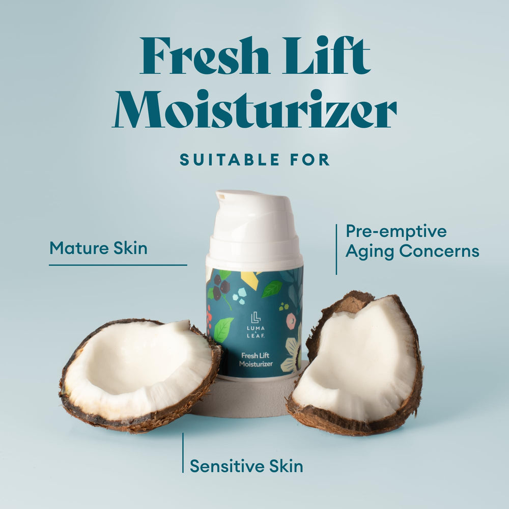 LUMA & LEAF Allure-highlighted moisturizer signals premium daily care and routine.