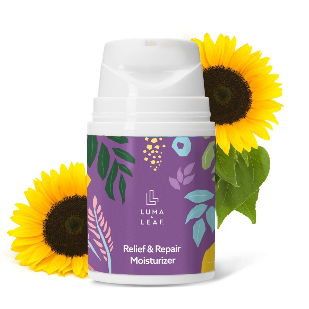 LUMA & LEAF Dry Skin Moisturizer bottle delivers lightweight hydration for sensitive skin