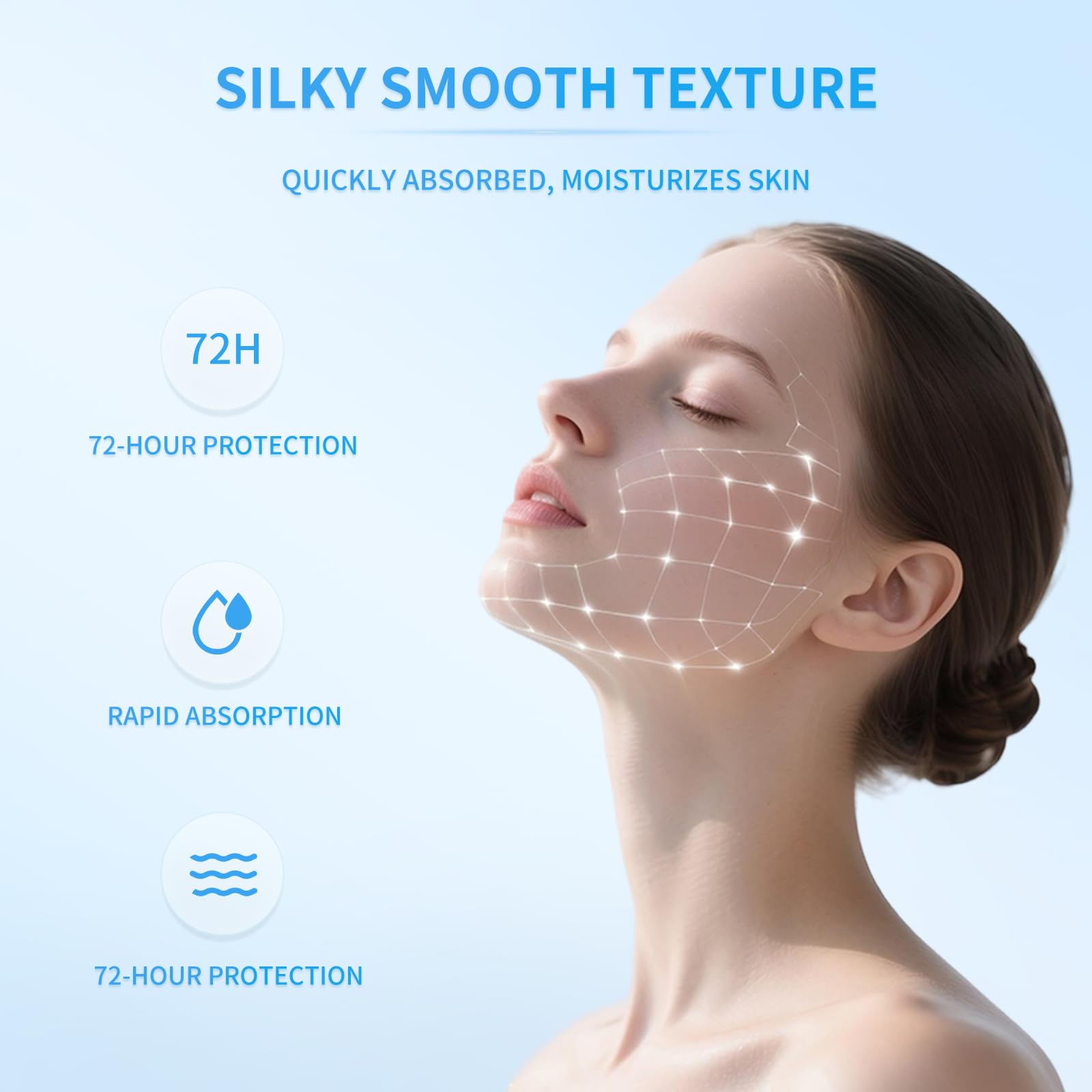 LUMAZO Polypeptide Collagen Elastic Essence Cream on skin shows rapid absorption.