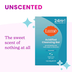 Lume acidified bar visually evens skin tone on odor-prone areas