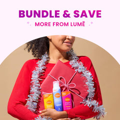 Lume bottle with alpine cap conveys all-day confidence in odor control.