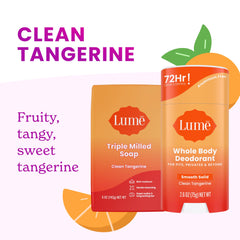 Packaging for Lume deodorant bundle emphasizes convenience and odor protection.