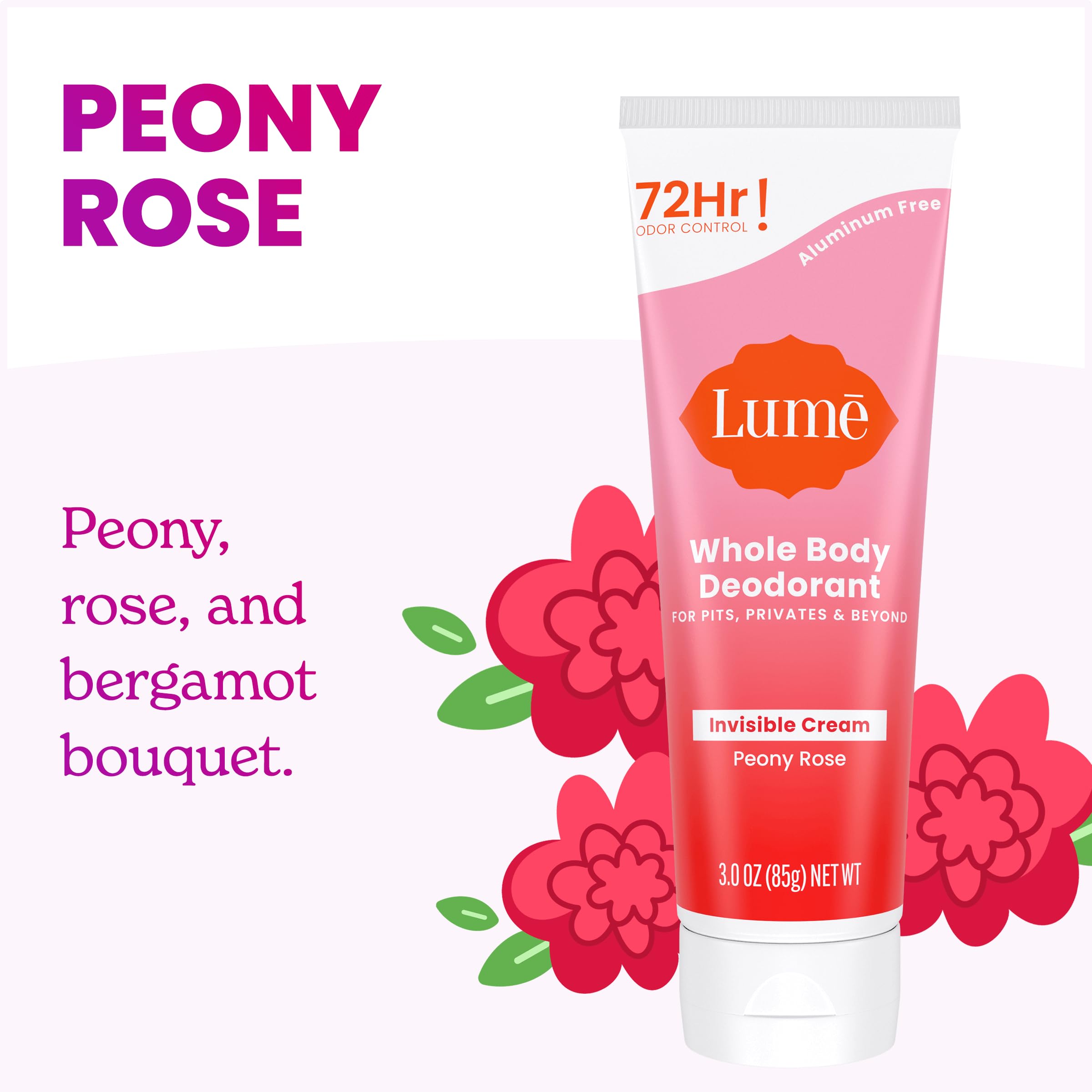 Lume Peony Rose scent close-up highlighting delicate floral notes.