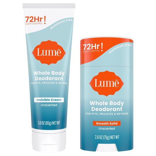 Lume cream application underarm showing odor control