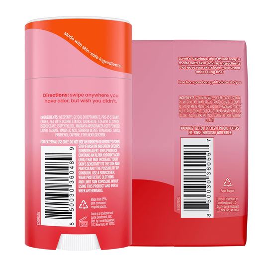 Lume deodorant application peony rose smooth glide for daily protection