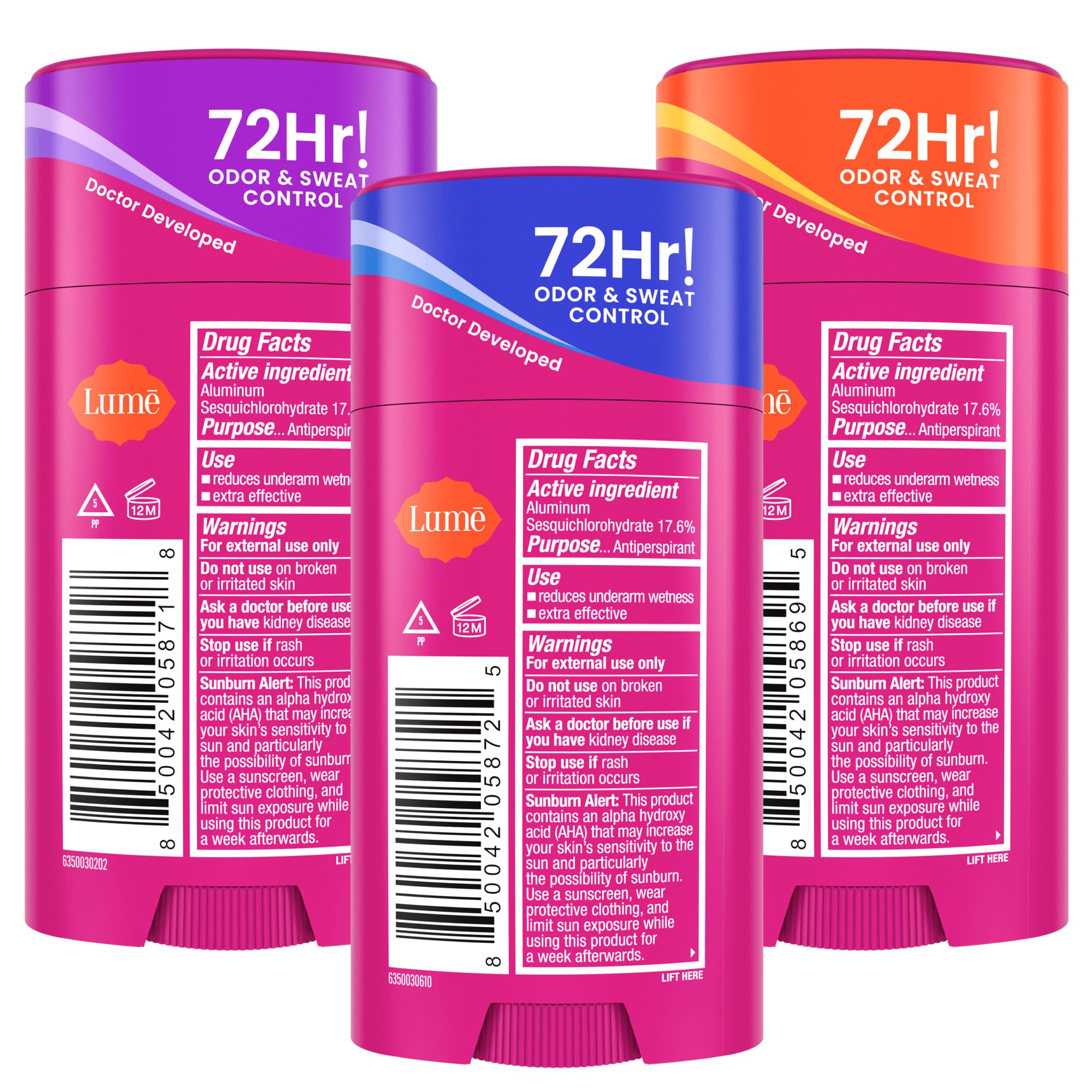 Signature Lavender Sage scent in Lume Deodorant Plus on skin.