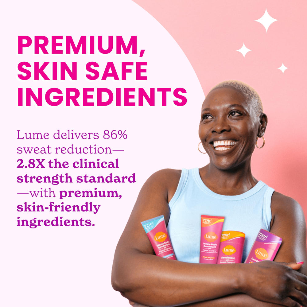 Lume Deodorant Plus Smooth Stick Soft Powder for everyday wear.