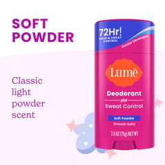 Lume soft powder scent shown for daily wear