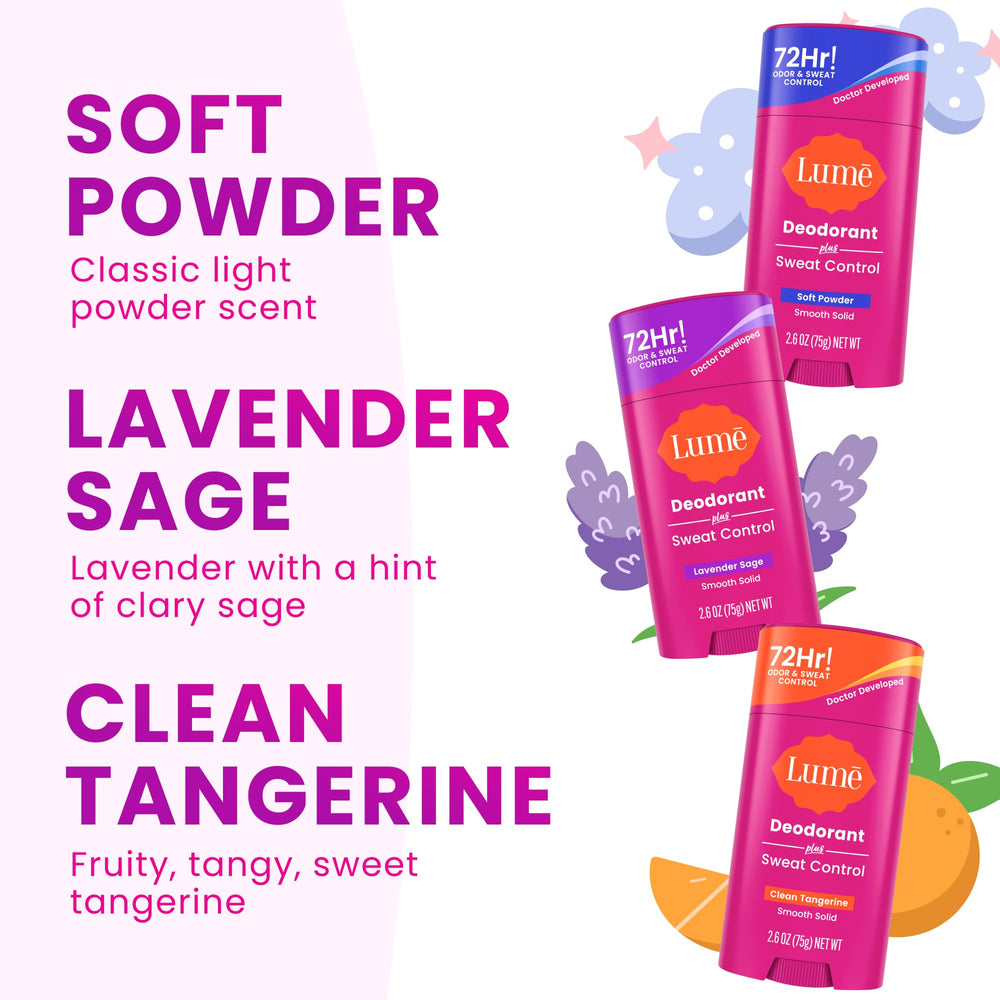 Underarm application scene for Lume Deodorant Plus on skin.