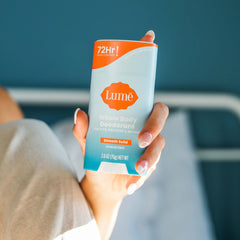 Lume unscented stick application glide demonstrates smooth, residue-free use