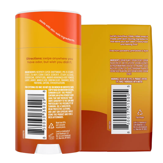 Two Lume deodorant sticks bundled for daily use.