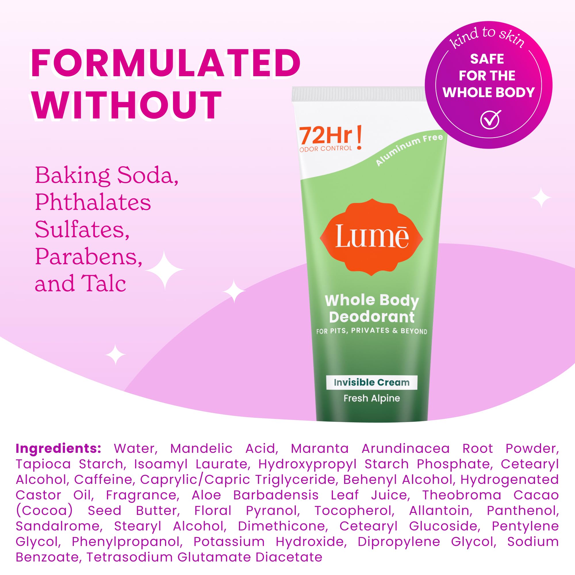 Lume Fresh Alpine scent provides crisp, mountain-morning vibes