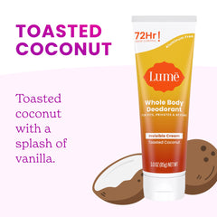 Lume hypoallergenic packaging emphasizes skin-friendly care.
