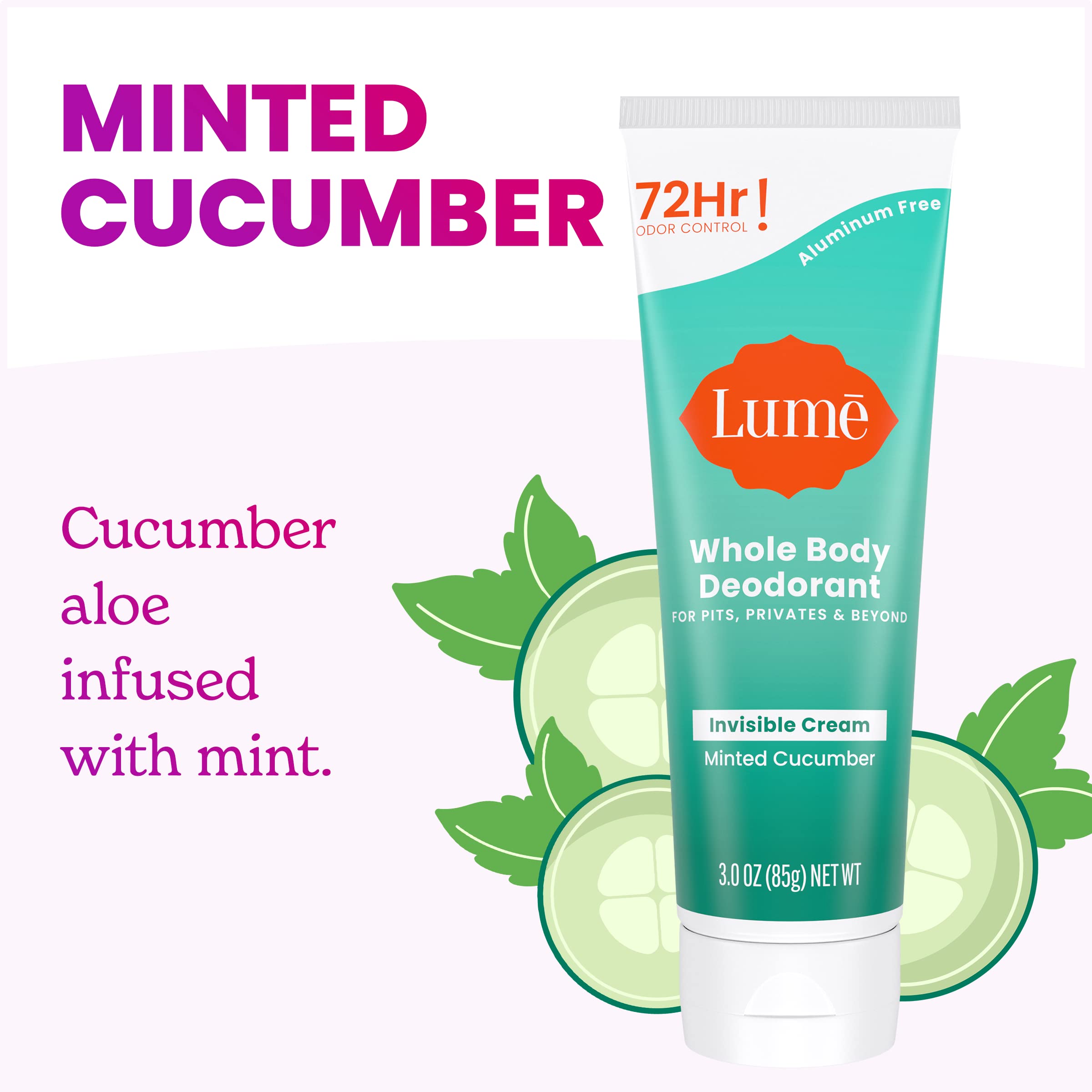 Lume invisible cream tube rub-in on skin shows smooth application
