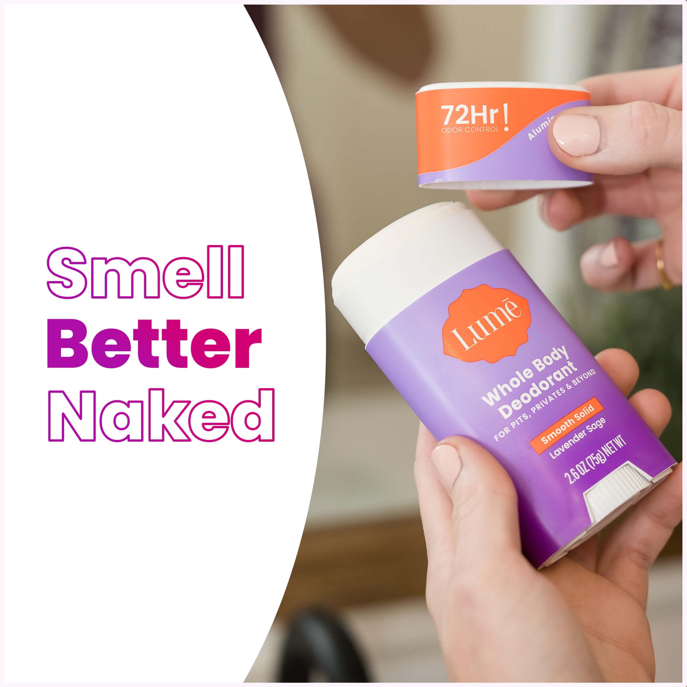 Lume Lavender Sage scent offering calming, classic fragrance with odor control benefits.