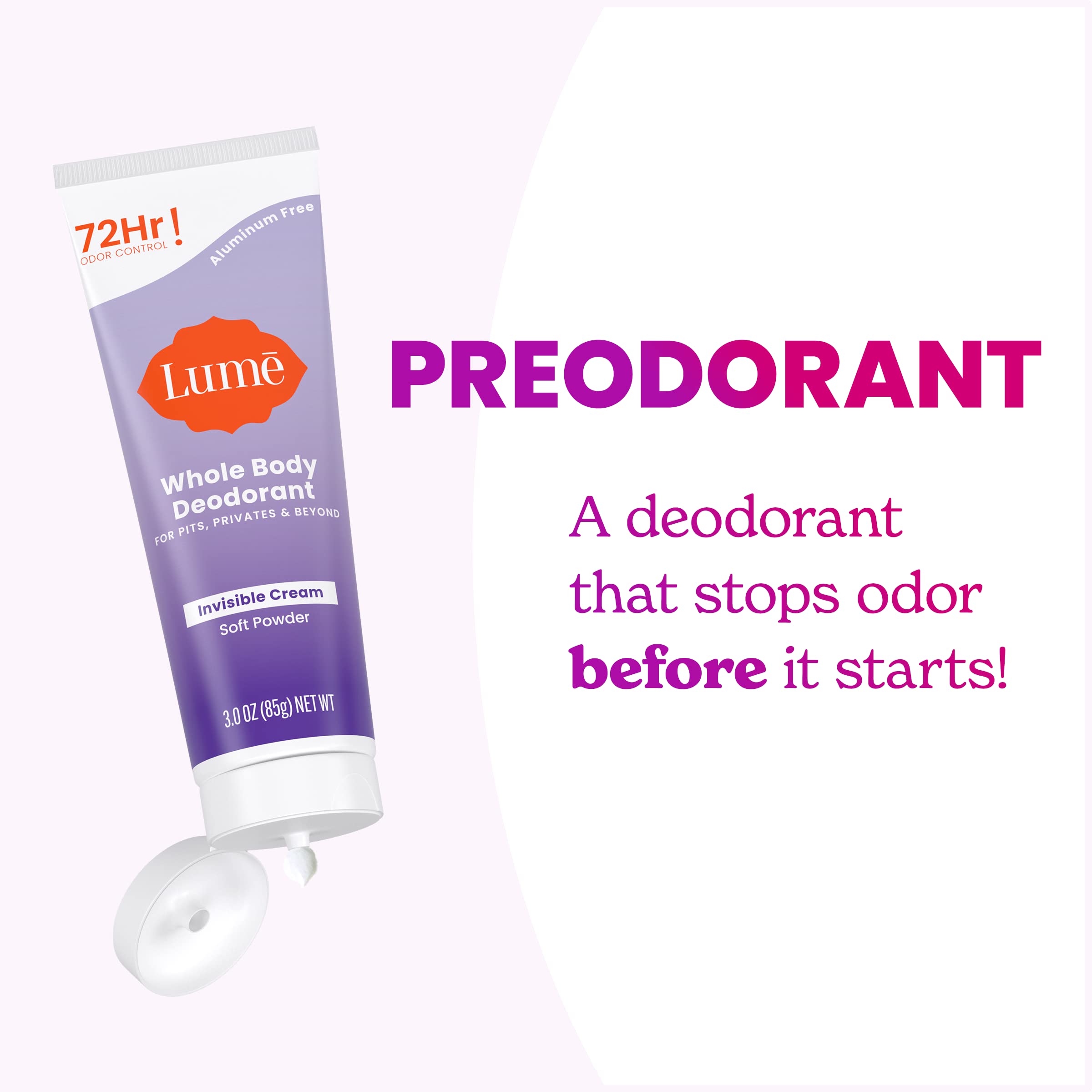 Lume odor control for pits and beyond across the body