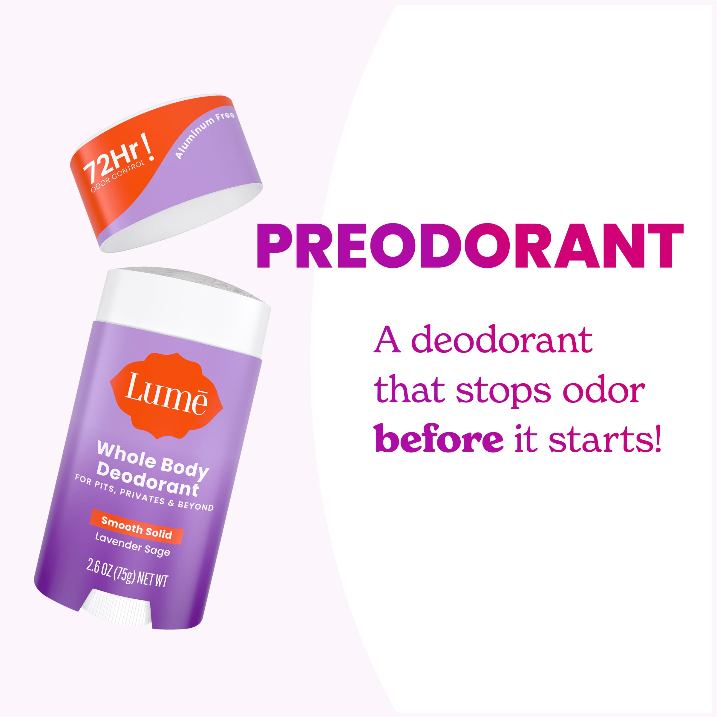 Lume skin‑loving hypoallergenic deodorant suitable for daily use.