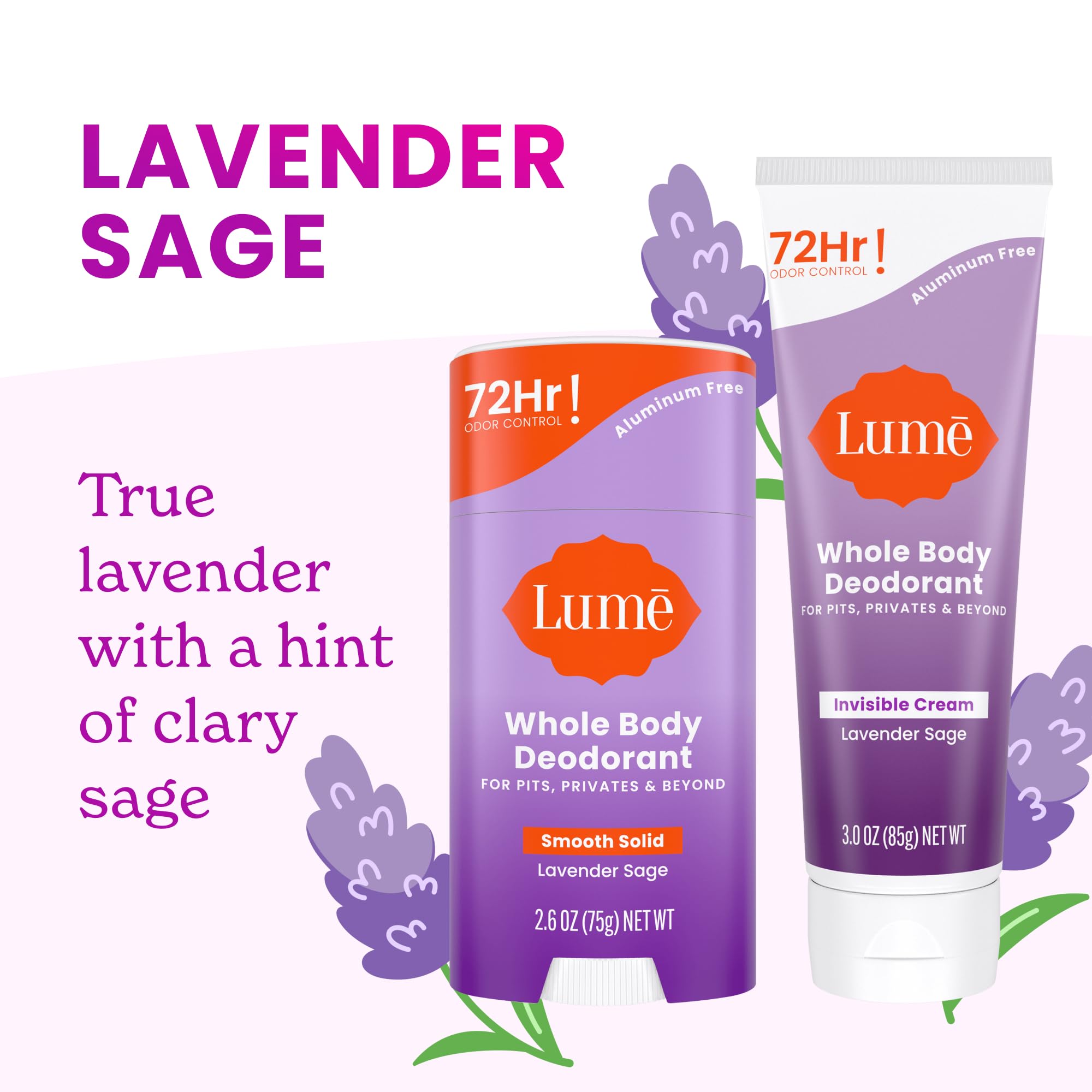 Lume solid stick being swiped on skin for odor protection