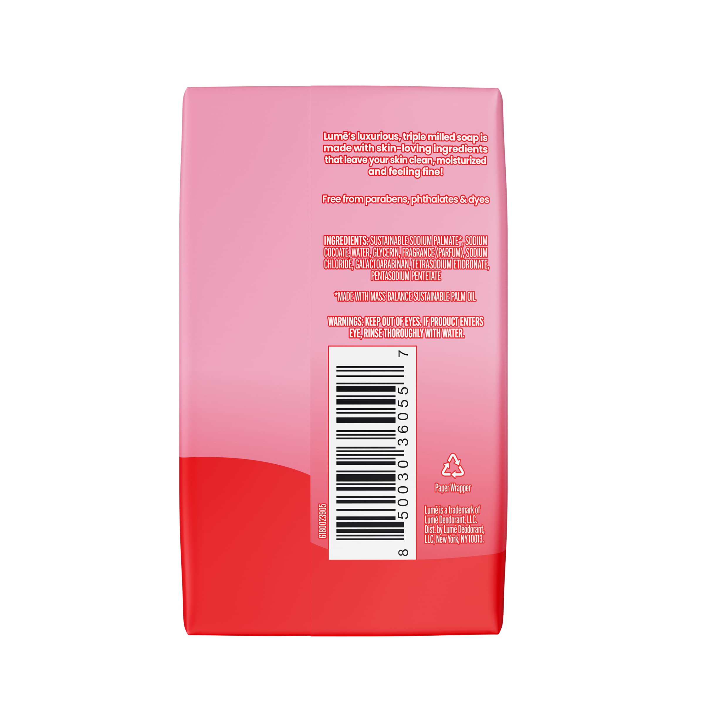 Lume Peony Rose bar close-up highlighting creamy texture.