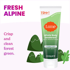 Lume Fresh Alpine underarm application demonstrated for daily use.
