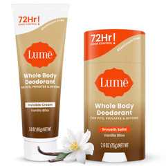 Lume Vanilla Bliss tube with smooth cream for all-day odor control