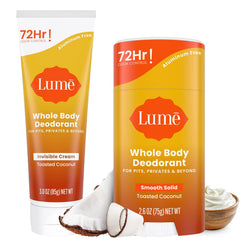 Lume cream tube with toasted coconut for all day odor control