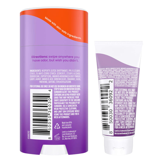 Lume Solid Stick Lavender Sage gliding smoothly for long-lasting odor protection.