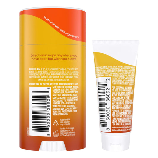 Lume toasted coconut solid-stick mini bundle provides smooth odor control on the go.