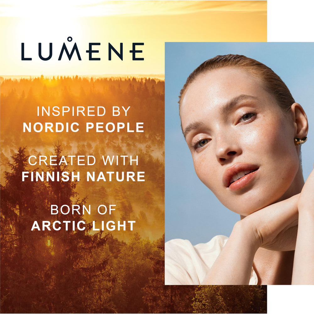Lumene vegan formula packaging highlighting cruelty-free, sustainable approach