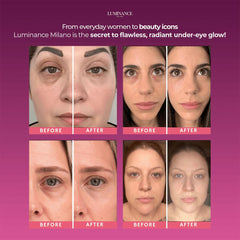 Luminance Milano natural luminous finish enhances skin glow after application.