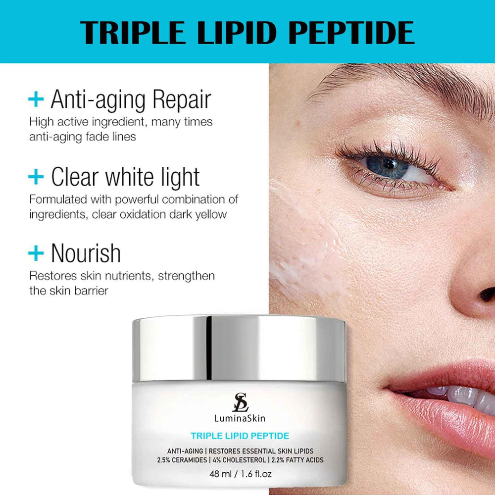 LuminaSkin ceramides-rich texture detail highlights lipid blend enhancing moisture retention.